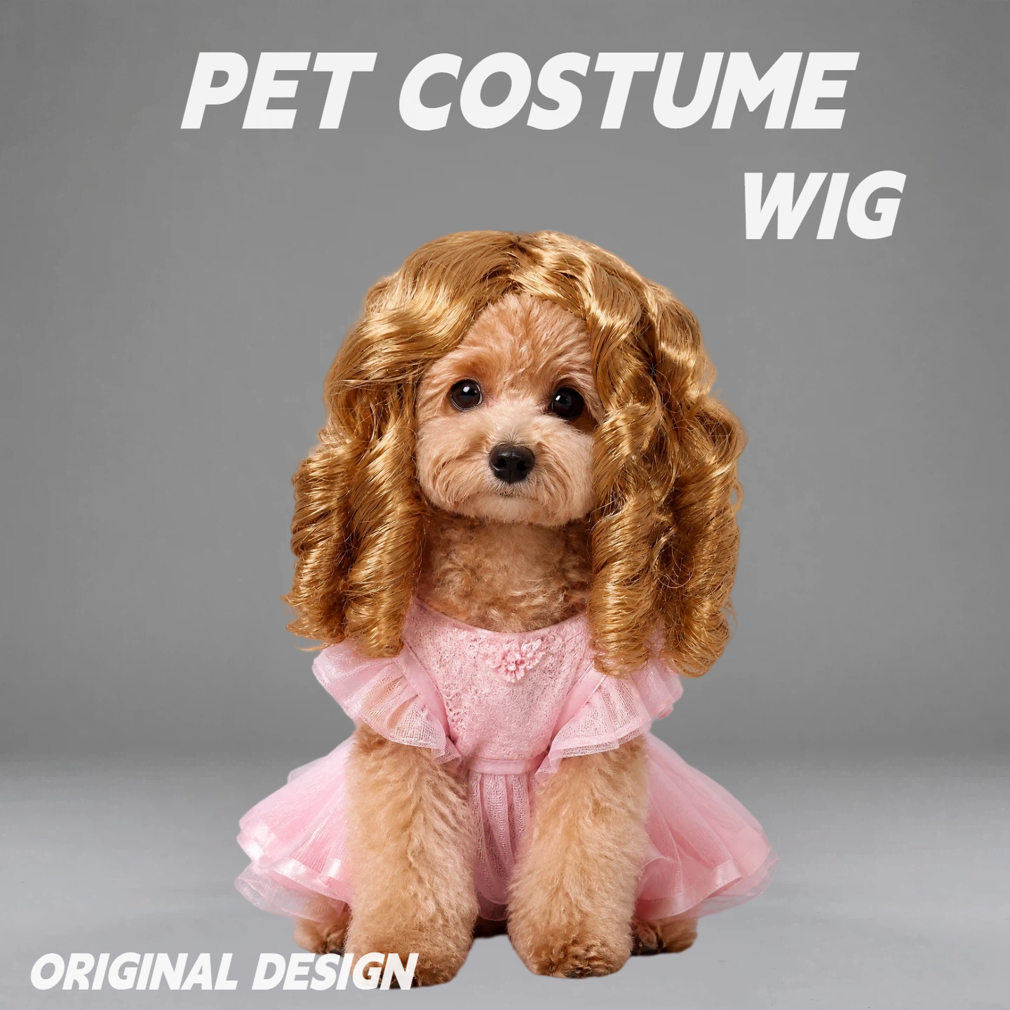 Funny Judge Pet Wig for Dogs & Cats – Curly Costume Hairpiece for Cute Photos & Dress-Up