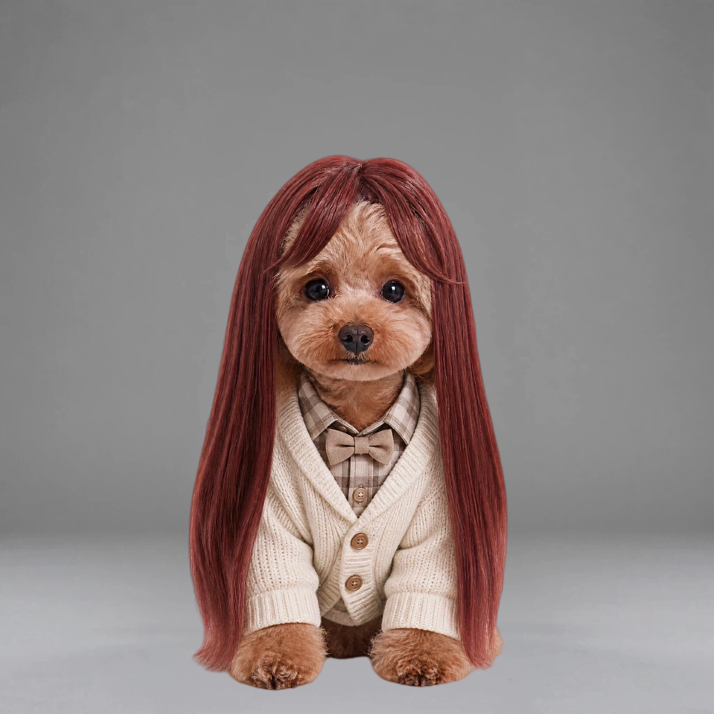 Burgundy Cascade Long Wig | PET ARTIST