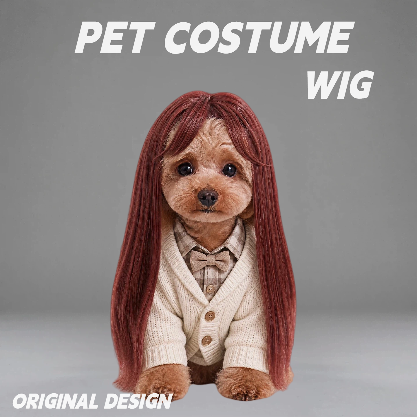 Burgundy Cascade Long Wig | PET ARTIST