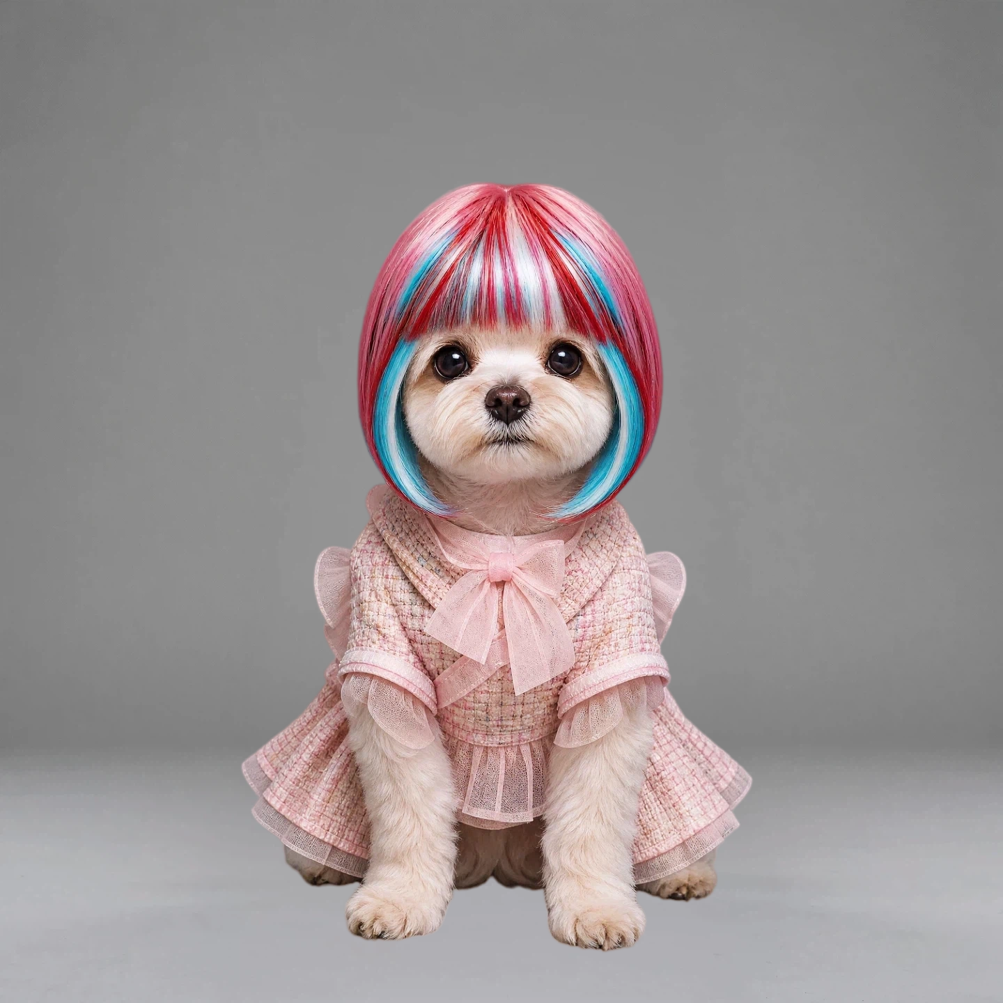 Pink Blue Ombre Bob Pet Wig | PET ARTIST