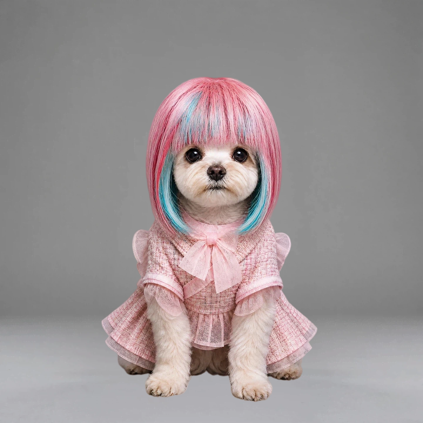 Pink Blue Ombre Bob Pet Wig | PET ARTIST