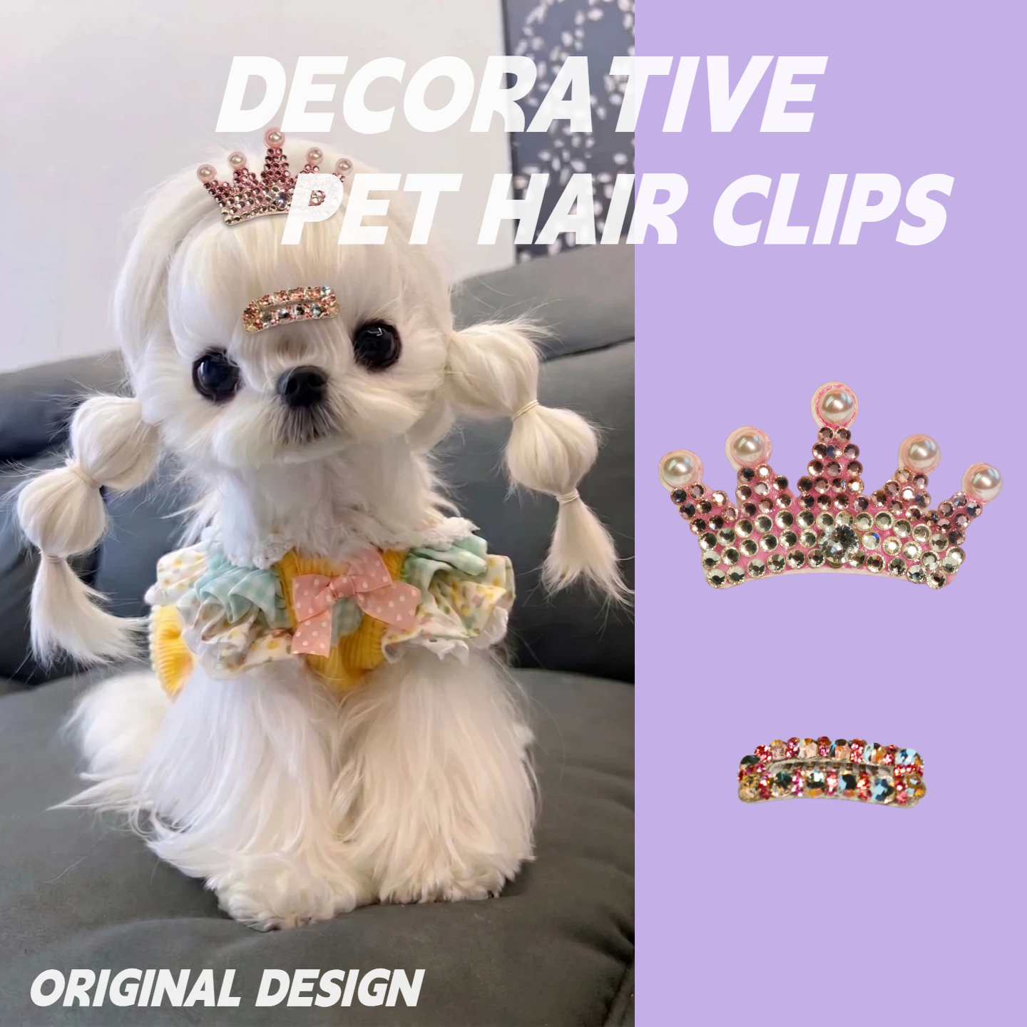 Tiara Rose Hair Clip Set | PET ARTIST