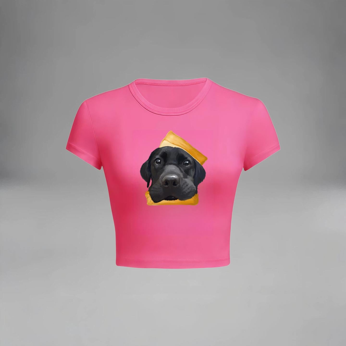 Custom Pet Face Crop Top for Women, Personalized Dog Cat Photo T-Shirt Cute Graphic Tee Slim Fit Short Sleeve Summer Top Gift for Pet Lovers