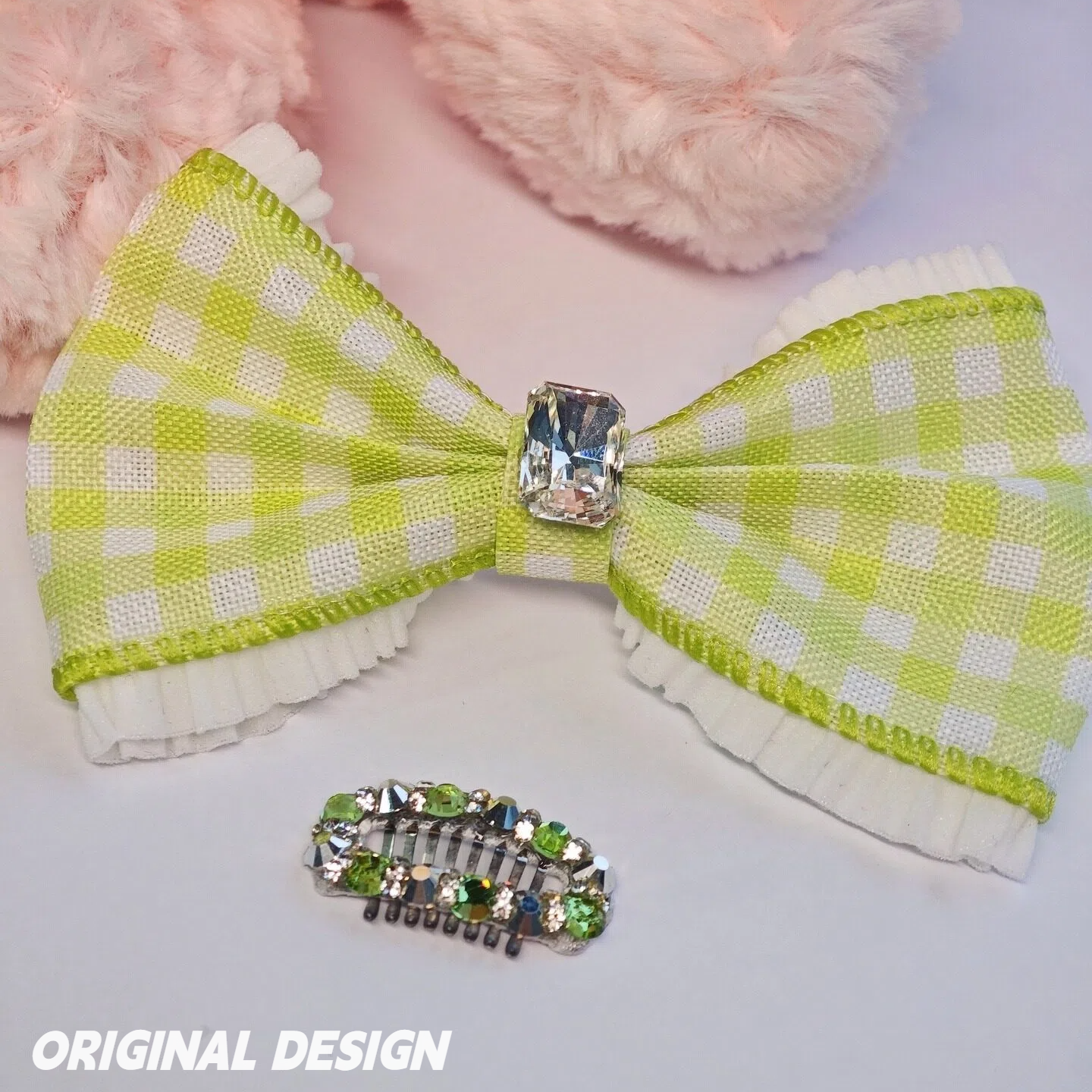 Meadow Plaid Hair Clip Set | PET ARTIST