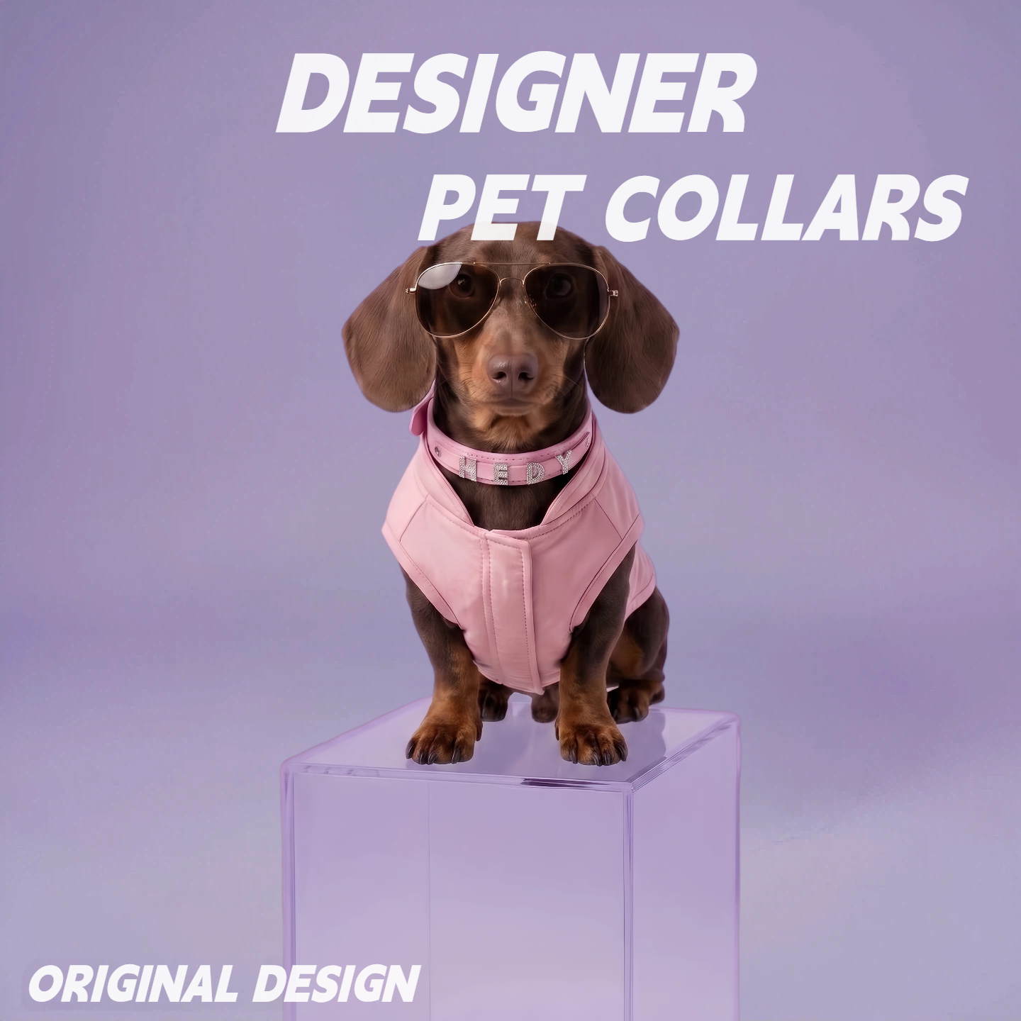 Rhinestone Statement Letter Collar | PET ARTIST