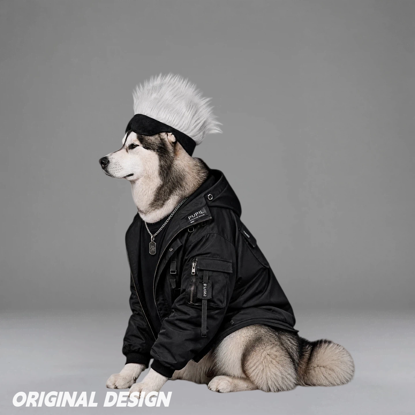 Silver Spiky Pet Wig | PET ARTIST