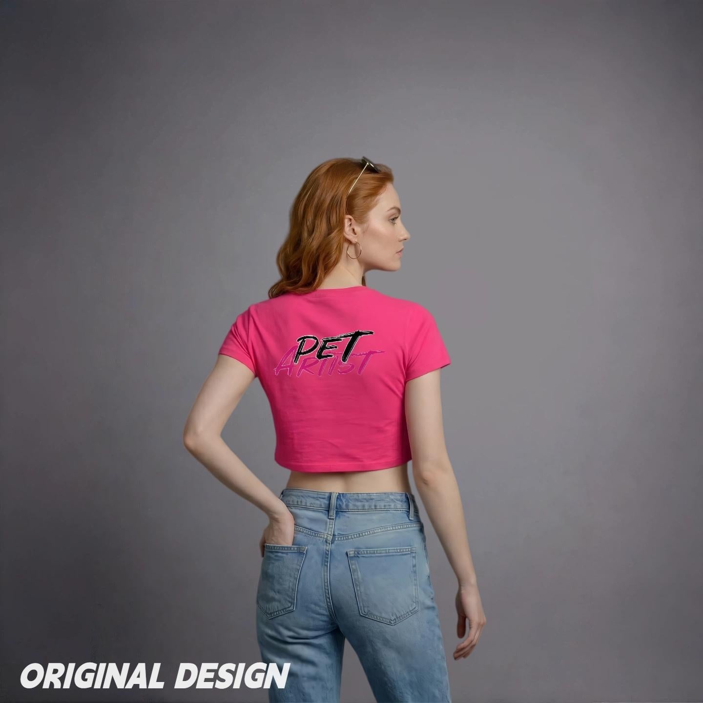 Custom Pet Face Crop Top for Women, Personalized Dog Cat Photo T-Shirt Cute Graphic Tee Slim Fit Short Sleeve Summer Top Gift for Pet Lovers